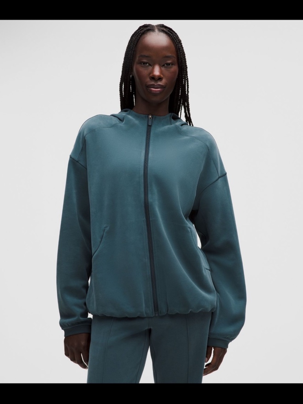 Lululemon Softstreme Full Zip Hoodie Long NWT Sz S Indochine Blue